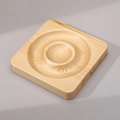 Square solid wood jewelry display tray with tiered round grooves and natural wood grain - Square Pine Clear Varnish