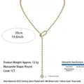 Collana a Y in argento S925 con pendente in moissanite da 1ct e finitura oro bianco - Collana in Argento Sterling S925 Moissanite Placcata Oro 18K