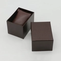 Boîte à montre marron foncé motif litchi avec coussin pour rangement de bijoux - 105×75×75mm / café