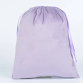 Detail of soft purple velvet drawstring bag with matching silk ribbon closure for jewelry - 8*10cm / Flat Top Drawstring Bag / Light Purple