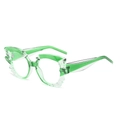 Irregular emerald green and transparent geometric sunglasses for party and fashion wear - Green Frame Transparent Lens