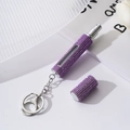 Flacone spray per profumo viola con strass, portachiavi e finestrella trasparente - Viola Chiaro