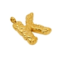 Golden letter K pendant with textured finish on a minimalist necklace for men and women - Letter K - Gold Pendant