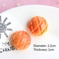 Detailed view of two resin pineapple buns measuring 2.2cm in diameter for DIY crafts - Pineapple Bun