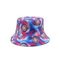 3D spiral galaxy tie-dye bucket hat in blue and magenta for men and women - One Size / Blue Magenta White Spiral Tie-Dye Pattern (03)