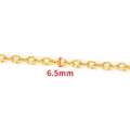 6.5mm wide 18K gold plated stainless steel DIY chain link for jewelry making - 18K Gold Plated Lip Link Chain 6.5mm