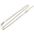 Detail of golden stainless steel box chain necklace with lobster clasp and extension - 1.5MM/50+5CM / Gold