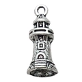 Vintage silver lighthouse charm pendant in alloy for DIY jewelry and keychains - Lighthouse