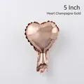 5 inch heart shaped champagne gold foil balloon with a shiny metallic mirror finish - 5-inch Heart Champagne Gold