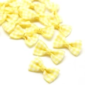 Yellow and white gingham fabric bow accessories for DIY hair clips and gift decor - 1.5x3cm / Yellow
