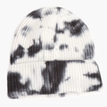 Bonnet en maille tie-dye noir et blanc avec revers pour chaleur hivernale chic - Noir & Gris (Tie-Dye)