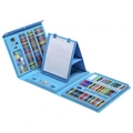 Blue 208-piece art drawing set for kids with foldable easel and assorted coloring tools - 208 Pieces Set / Blue