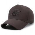 Casquette de baseball marron café avec logo N brodé et visière courbée classique - Réglable / Gris