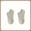 Light grey low-cut cotton blend sports socks with a breathable ribbed compression cuff - Double Elastic Boat Socks / Gray