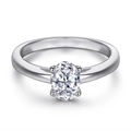 Elegant 925 sterling silver ring with oval cut zircon in a secure four-prong setting - US Size 5 / Silver-Oval Solitaire Ring (TL-233)