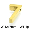 Polished gold-plated number 7 pendant in minimalist titanium steel for jewelry making - Number 7 (KLJ4364-Z)