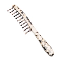 Wide-tooth acetate hair comb in a classic tortoiseshell and leopard print finish - Tortoiseshell / 1# Coffee White