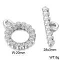 Silver stainless steel skull toggle clasp set for DIY jewelry with 20mm ring size - Skull / Steel