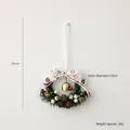 Mini ghirlanda di Natale con pigne bacche rosse e campanello dorato sulla parete - 10CM Corona di Campanelli B (Non Suona)