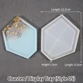 Irregular hexagon silicone mold with blue gold-foil resin coaster finished sample - Irregular Coaster 02