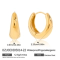 Chunky gold stainless steel hoop earrings, waterproof and hypoallergenic design - Smooth Rounded Style (DZJDE0305014-22)