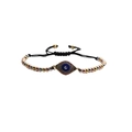 Verstellbares Evil Eye Armband mit blauen Zirkonperlen und vergoldeten Metallelementen - Mehrfarbige gemischte Perlenkette