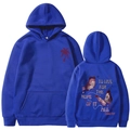 Sweat à capuche bleu marine avec logo palmier et imprimé papillon au dos pour femme - S / Hauts / Bleu 311