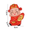 God of Wealth cake topper figurine holding gold ingot, dimensions 7.5cm by 6cm - Plastic God of Wealth Style 2