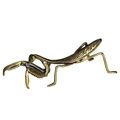 Scultura di cavalletta in ottone vintage con ali dettagliate per decoro da scrivania - Mantide