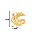 Ear cuff a U dorato con trama intrecciata, dimensioni 1,1 cm x 0,78 cm, stile moderno - Stile intrecciato multistrato (412-6#) / Giallo Oro