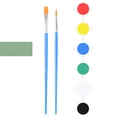 5ML Type A set with 6-color acrylic paint strips and 2 blue brushes for kids painting - 5ml 6 Colors Style A + 2 Brushes