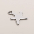 Colgante de estrella de mar de metal plateado pulido con acabado liso para joyas - Color Acero (KLJ4821-Z)