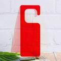 Minimalist red acrylic transparent door hanger tag with top hook for retail stores - Watermelon Red (Transparent)