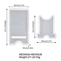 Translucent white silicone phone stand mold with dual-piece structure and dimensions - Plug-in Phone Stand Mold (MD3942A+MD3942B)