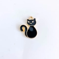 Pendentif chat noir en émail avec bordure dorée pour la création de bijoux DIY - 12# (Chat Noir)