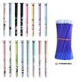 Cartoon panda erasable gel pen set with 16 pens and 50 blue refills for students - Multi-Style Pens And Refills Set / Black Ink