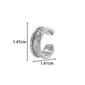 Silver C-shape non-piercing cartilage ear cuff earring sized 1.47cm by 1.41cm - Hollow Pattern Silver (2627-5# Silver)
