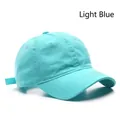 Classic light blue cotton baseball cap with adjustable strap and curved brim - Adjustable / Light Blue