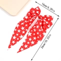 Red bow hair clip with star pattern for US Independence Day and festive celebrations - Red with White Stars