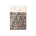 Embossed coffee bear nail art stickers with cute dessert patterns and checkered designs - Coffee Bear (to4554-Embossed)