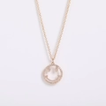 Elegant gold smiling face pendant necklace with sparkling micro-pave crystals on fine chain - Rhinestone Pave Smile (Style C)