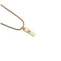Detail view of golden twist chain with colorful zircon inlaid letter V pendant necklace - Letter V + 60CM Twist Chain