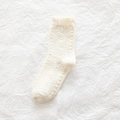 Calze in cotone bianco panna con motivo traforato e bordi con volant molto delicati - Beige Motivo Fiocco di Neve