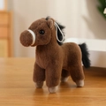 Cute dark brown plush horse toy with black mane and white muzzle detail for kids - Dark Brown Horse Pendant / 16cm