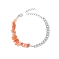 Bracelet en acier inoxydable doré orné de pierres naturelles orange style bohème - Cristal Rouge Argent