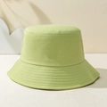 Minimalist light green cotton bucket hat with premium stitched brim for outdoor sun protection - Bean Green