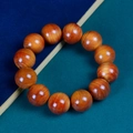 Polished aged Thuja sutchuenensis wood bead bracelet with natural cloud grain patterns - High Density Aged Wood Style