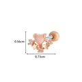 Orecchino a perno in oro rosa con cuore di zircone rosa e stella, misura 0,73cm per 0,56cm - Stella Cuore (6#) / Oro rosa