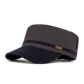 Berretto militare a testa piatta con design color block grigio scuro e blu navy - Taglia Unica(Regolabile) / Blu navy