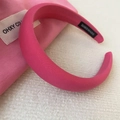Pink handmade fabric headband featuring soft texture and minimalist aesthetic design - Fabric / Solid Dark Pink / Deep Pink